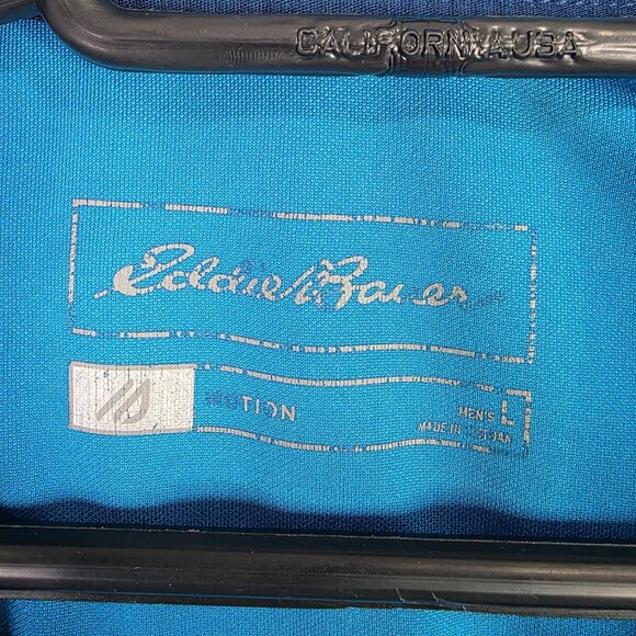 Womens Eddie Bauer Free Dry Blue Polo Shirt Short Sleeve 100% Polyester Size L - Picture 2 of 8